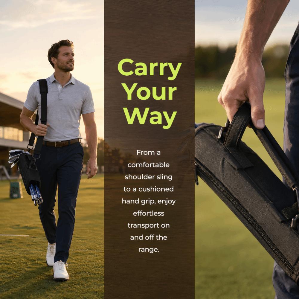 Adjustable Shoulder Strap Golf Club Carrier Polyester Golf Club Carry Bag Practice Sessions