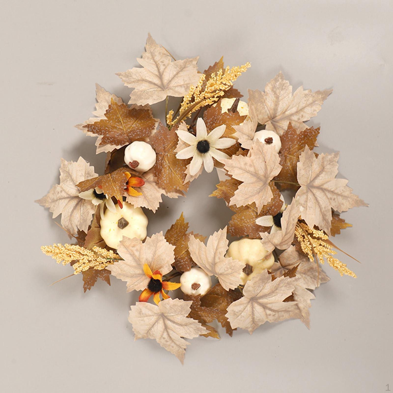 

Autumn Wreath Fall Garland Maple Leaf Ornament 37cm Front Door Harvest