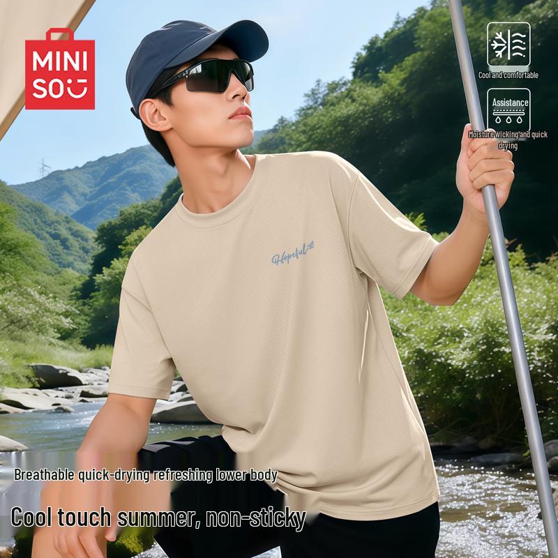 MINISO Men s Quick-Dry Round Neck Loose Fit T-Shirt 2XL