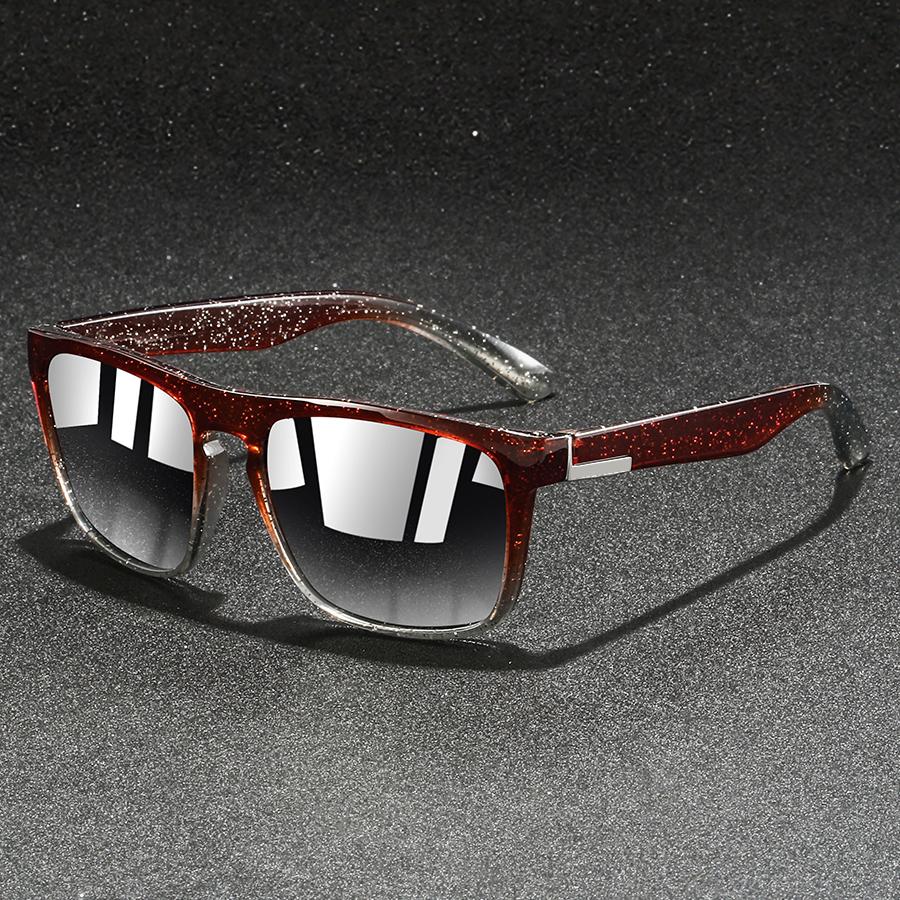 Fashion Vintage Square Glittering Sunglasses Men Women Fishing Driving Man Luxury Brand Designer Sun Glasses UV400 Eyewear