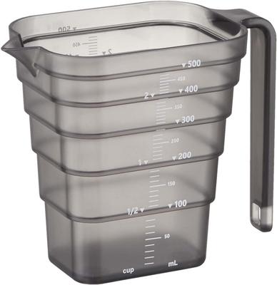 Yamazaki Jitsugyo Magnetic Tiered Measuring Cup 500mL Black Approx. W15 X D8.6 X H11.8cm Tower Easy To See Memory from Above Measuring Cup 6922