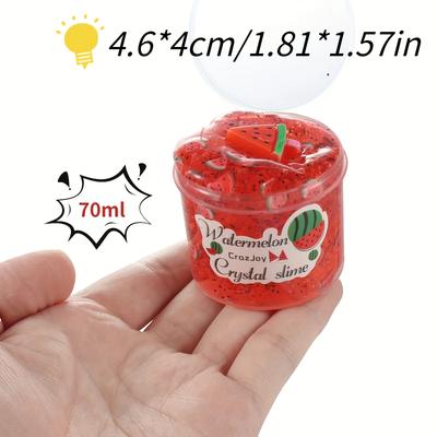 70 ml Kristallschleim, Fruchtschleim, Kokosnussschleim, weicher Keramikchip-Fruchtscheibenschleim, Farbschleim, Dekompressionsspielzeug, Wassermelone, Zitrone, Kirsche