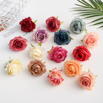 Wedding Wedding Decoration Faux Flower Curly Horn Rose Flower Head Flower Flower Fake Flower Wayfinding Arch Silk Flower Plants Wall Shooting Prop