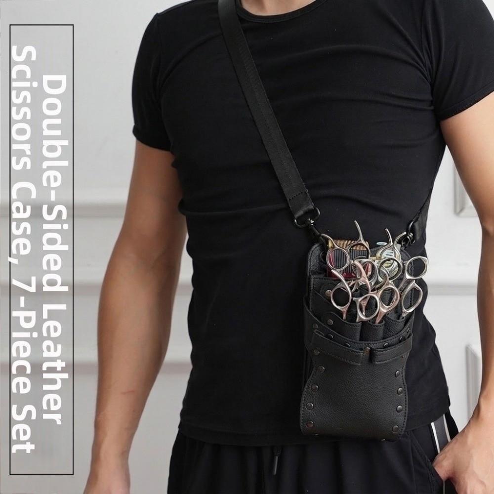 PU Leather Hairdressing Tools Bag Large Capacity Barber Tools Bag Barber Tools Waist Pack Barbers