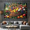 2D Abundant Summer Fruits Backdrop Classic Oil Painting Style Studio Photography Background