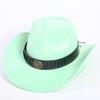 Popular European and American Classic Suede Western Cowboy Hat Men's and Women's Fashion LO Style Peach Heart Cowboy Hat