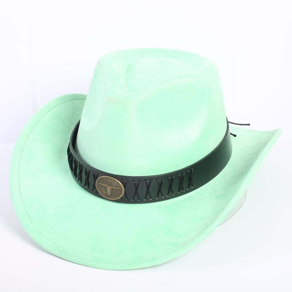 Popular European and American Classic Suede Western Cowboy Hat Men's and Women's Fashion LO Style Peach Heart Cowboy Hat