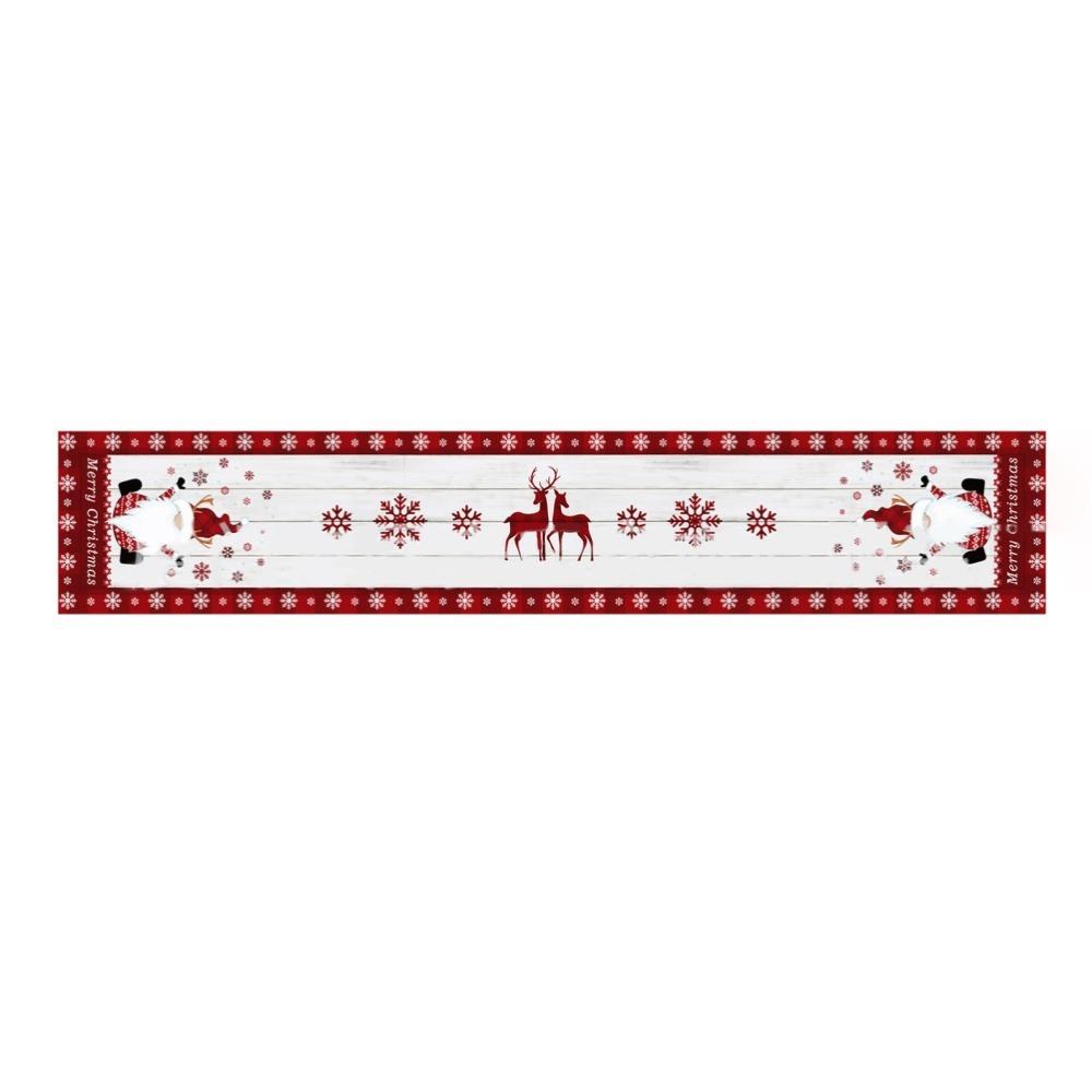 Rectangular Shape Christmas Table Runner Cotton Linen Blend Christmas Tablecloth Winter Season
