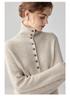 Versatile Slimming Women's Cashmere Button-Up Sweater - Soft, Skin-Friendly Loose Knit Top.