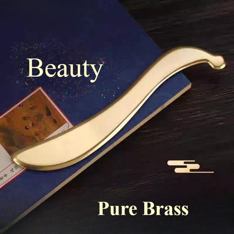 Pure Brass Scraping Board for Facial Beauty Massage Specifically Designed for Scraping Around The Eyes and Ear Acupoints