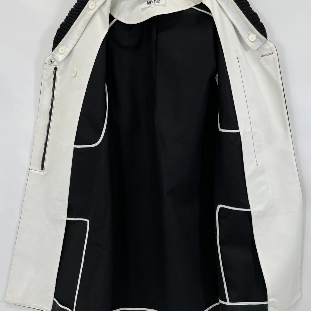 MM6 S32AA0082 Black Ribbed Long Coat coat 38 blackUsed