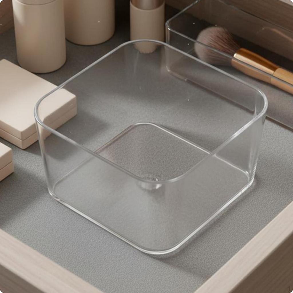 Cosmetic Storage Box Compartmentalized Clear Acrylic Organizer Easy to Clean Makeup Bin