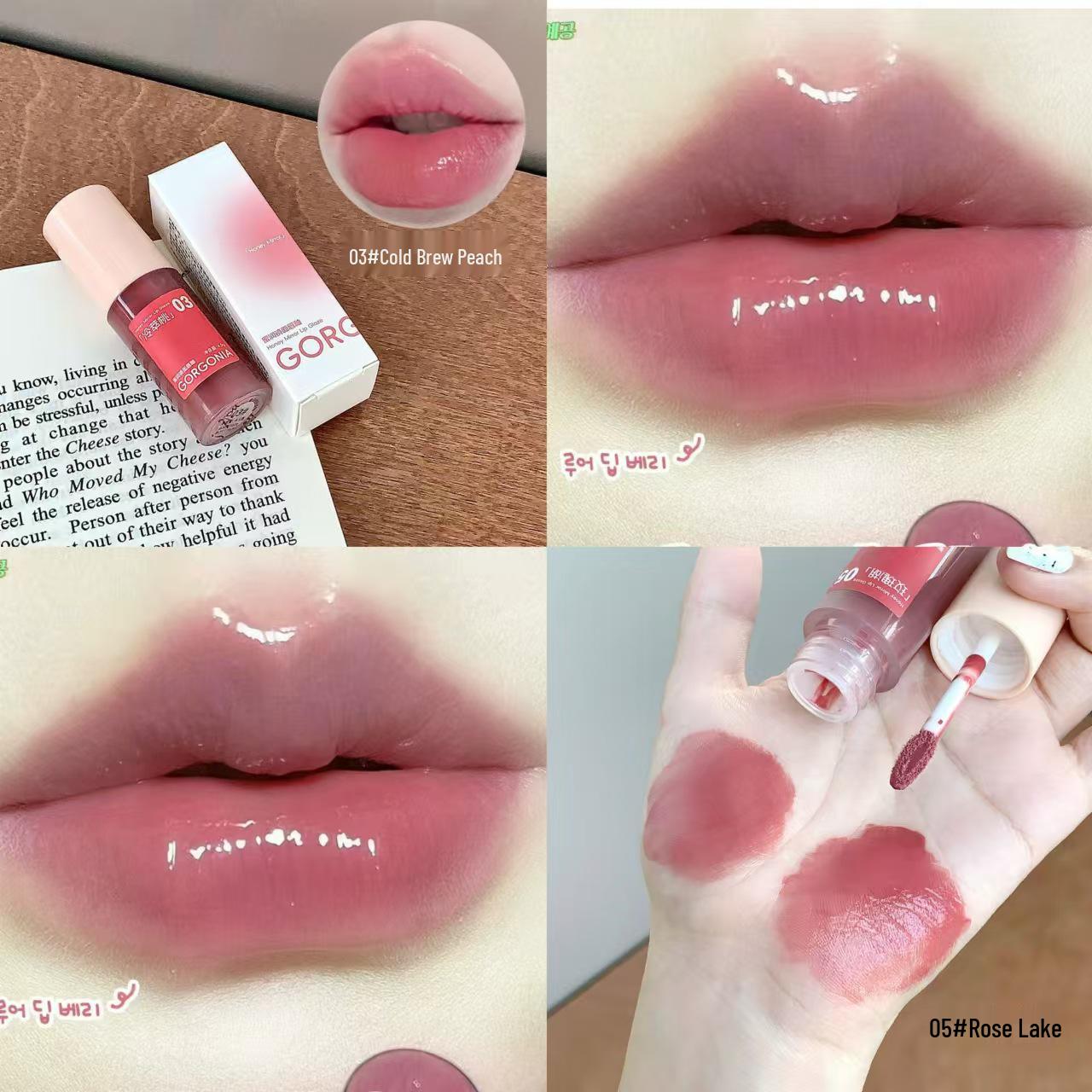 

GORGONIA Зеркальный блеск для губ Honey Dew - Водянистый блеск для губ для студентов и вечеринок