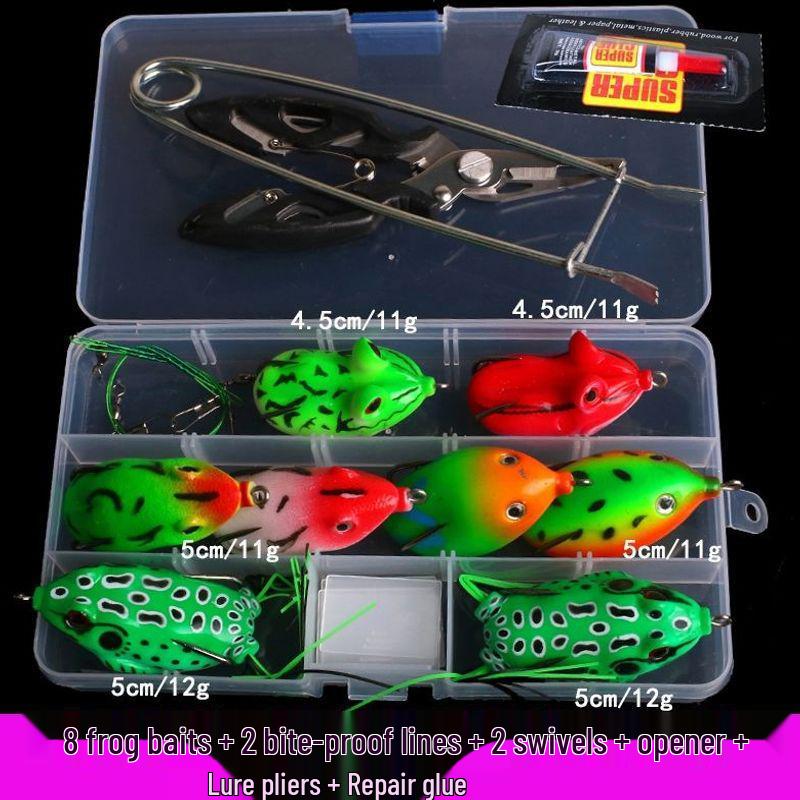 Schwimmende Froschköder Set: Weiche, Starke, Künstliche Froschköder mit Haken für Schwarzfisch