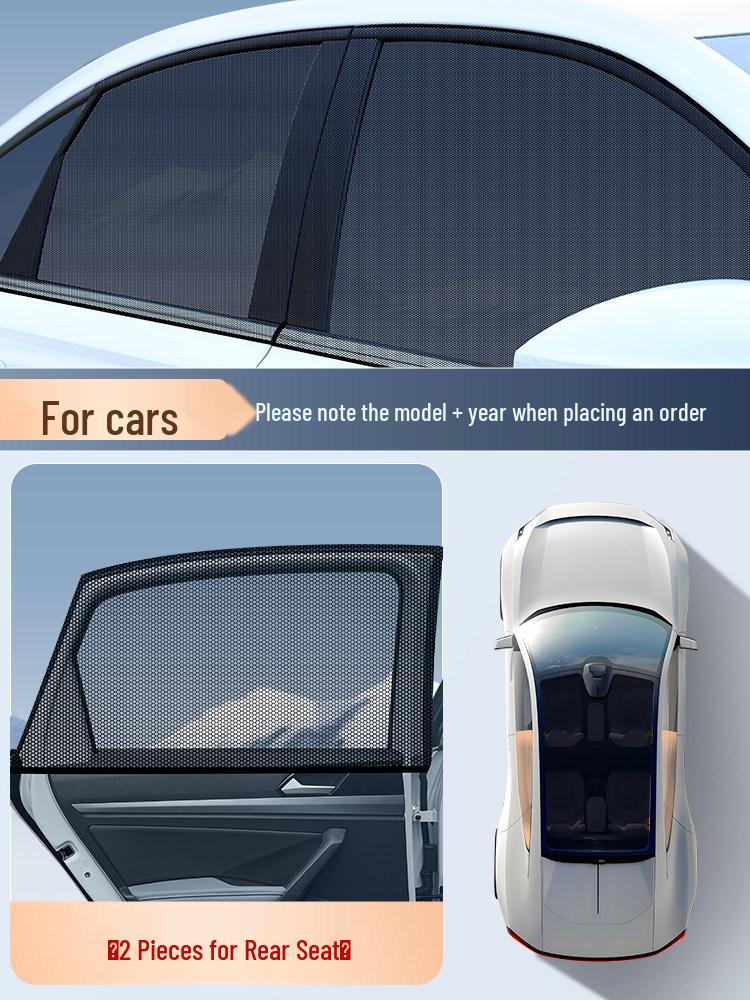 Universal Car Window Mosquito Net: Sunshade, Heat Insulation, Breathable Privacy Mesh, Blackout Curtain