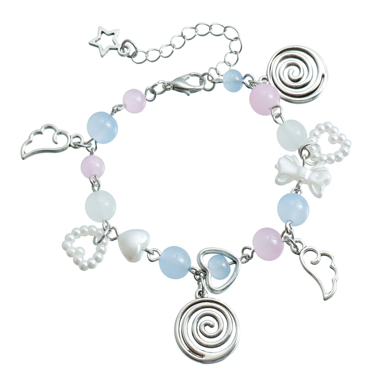 Beaded bracelet Pastoral versatile bracelet, imitation pearl love chain geometric jewelry