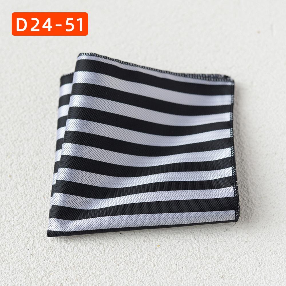 Striped Polyester Silk Pocket Square for Wedding or Business
