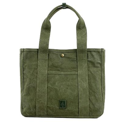 ANNEX 18oz Army Duck Bio Tote Bag Tote Casual Velkokapacitní plátno Velikost A4 B5 Dvouvrstvý odolný počítačový tablet Volně stojící Vyrobeno v Japonsku Značka [Baggy