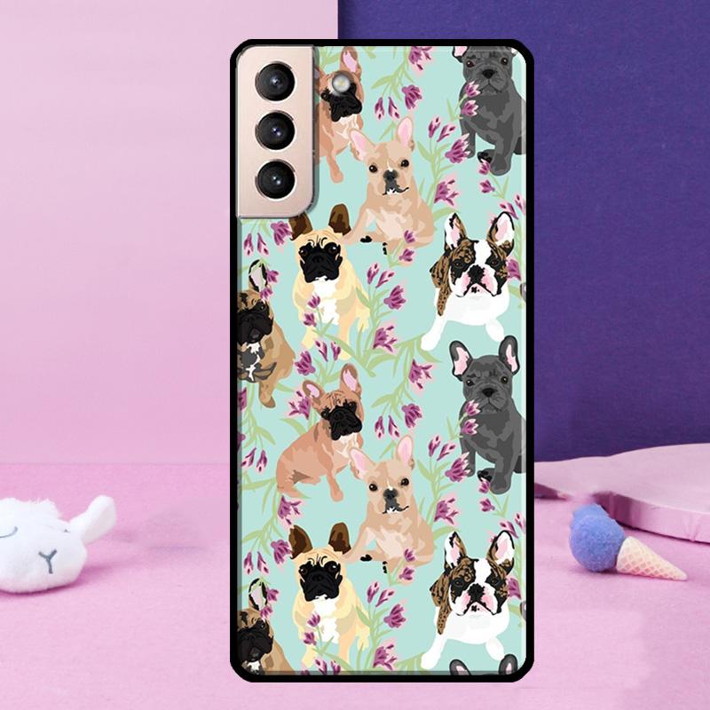 Cute French Bulldog Phone Case For Samsung Galaxy S25 Ultra S23 S20 S21 S22 S24 FE S9 S10 Plus S24 Ultra Cover