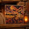 Herfst Vakantie Decoratie Halloween Kunst met Nep Parels DIY Kit, 3D Kralen Borduur Ambacht Set, Spookachtige Handgemaakte Geest Pompoen Geit Heks Muurkunst, Seizoensgebonden