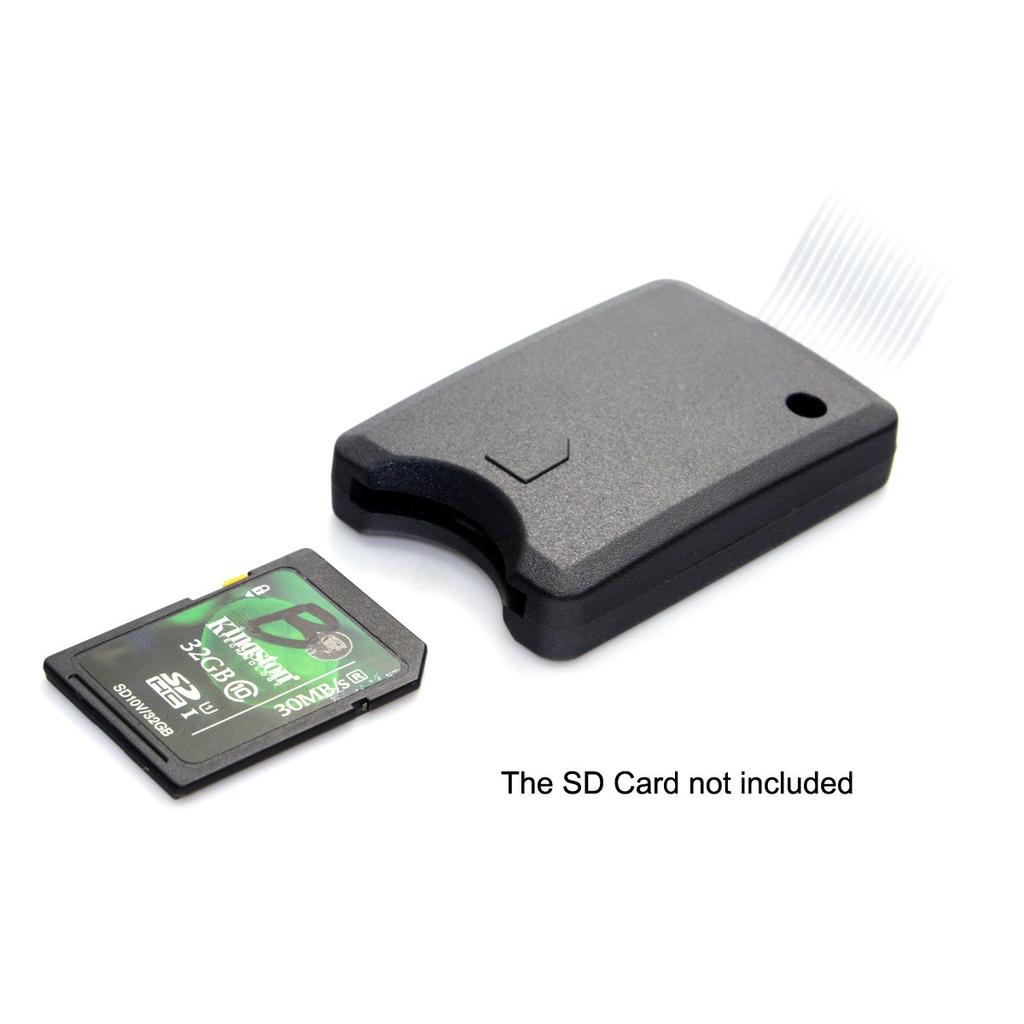 JSER Standard Male to SD Female Memory Card Extension Kit with Soft Flat FPC Cable for GPS Cameras SD/SDHC Extender, 25cm,
