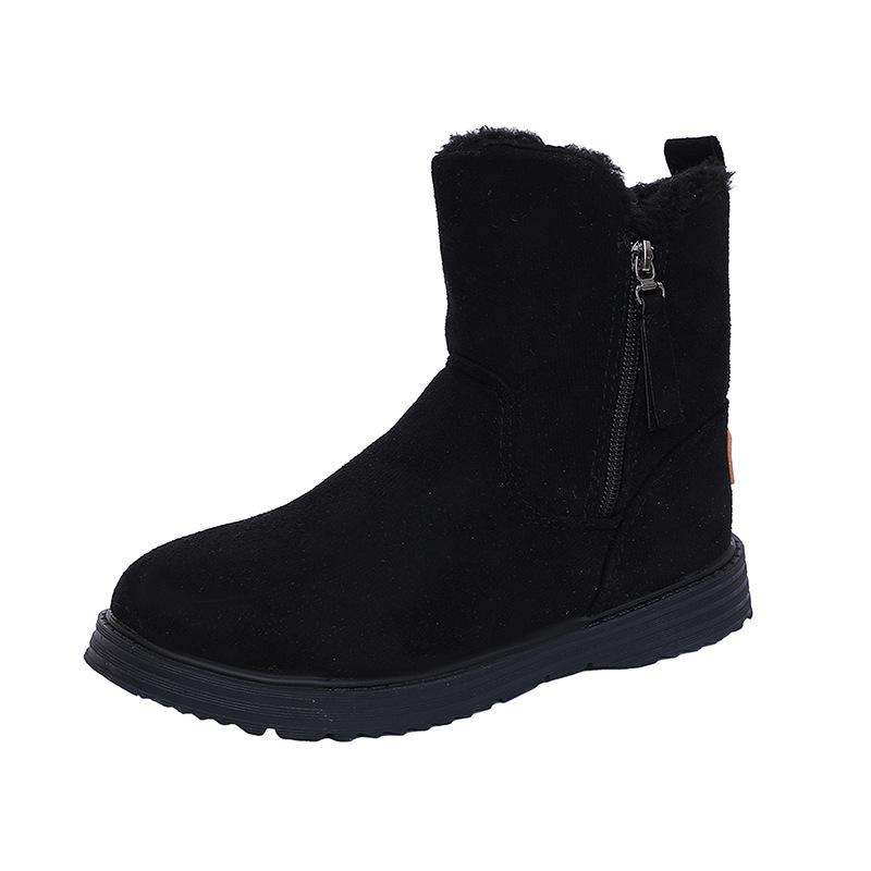 Fur integrated fleece thickened snow boots women's new winter rabbit fur warm and cold-proof Northeast cotton shoes