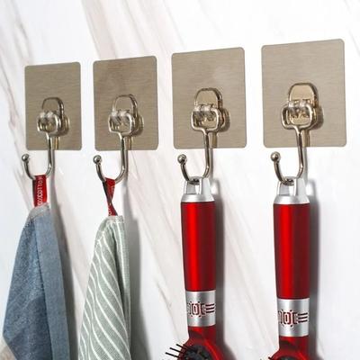 Non Perforated Stainless Steel Large Hook Multifunctional Wall Mounted Toilet, Kitchen, Bathroom, Household Adhesive Hook