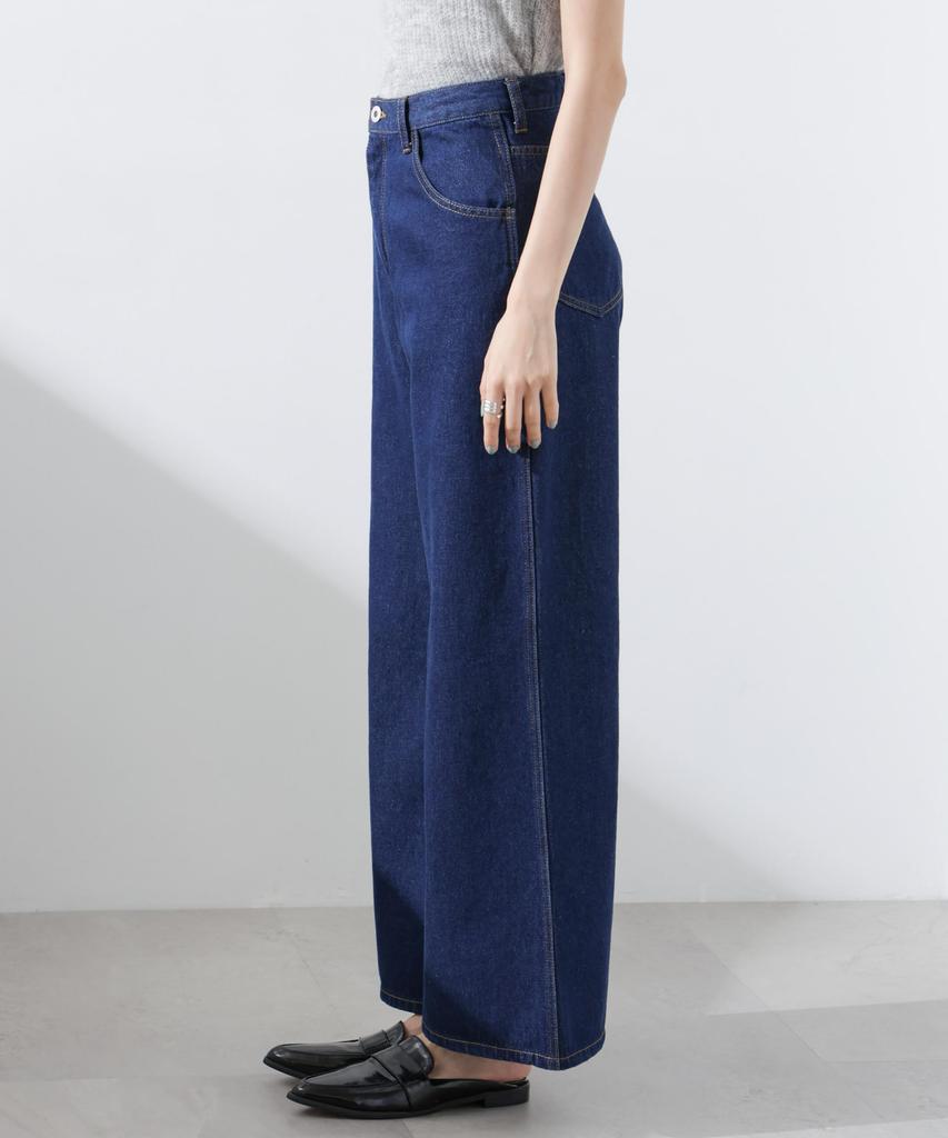 Nano Universe Wide Denim Pants (Can Be Paired with Other Items) Women's Size 38 (121cm) D.Navy (Product Code: 673-5127309)