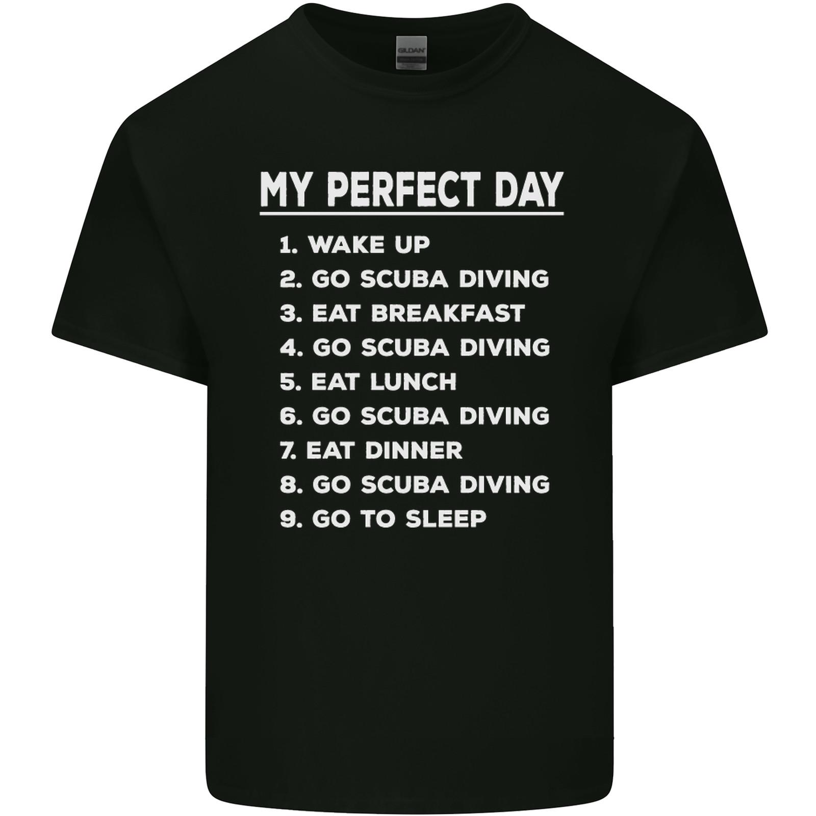 My Perfect Day Scuba Diving Diver Dive Mens Light Cotton T-Shirt S разноцветный