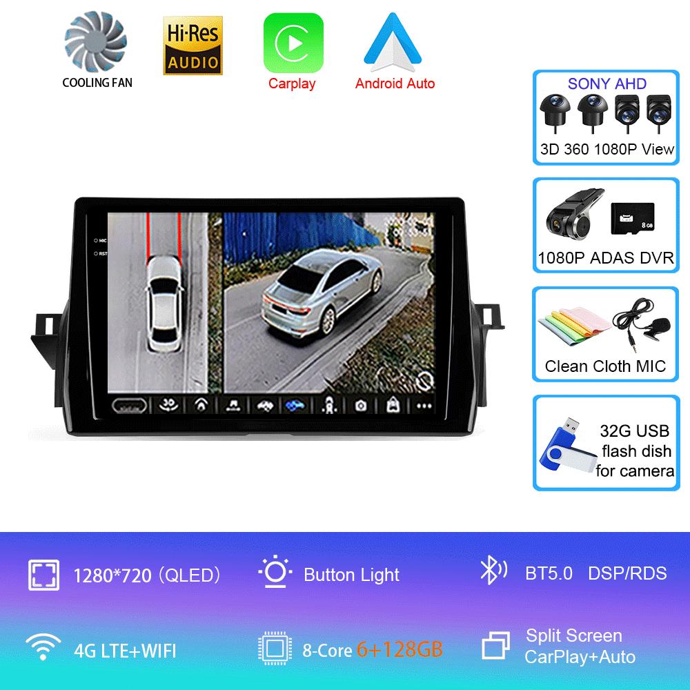 Car Radio Android 14 Carplay Auto For Toyota Camry VIII 8 XV70 2020-2021 Multimedia Video Player Navigation GPS Stereo Head Unit