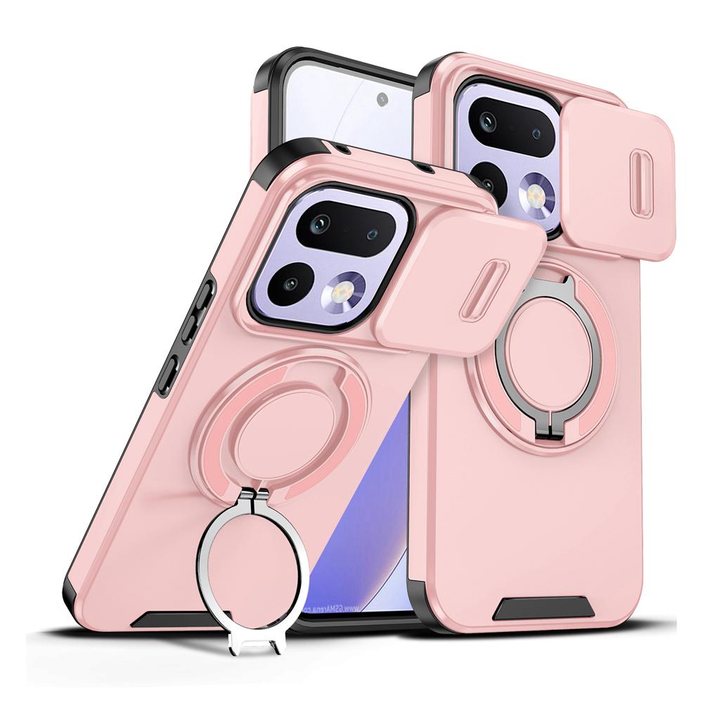 KEYSION 360° Rotating Ring Stand Phone Case for OPPO Realme 16 Pro 5G 16 Pro+ Slide Camera Protection Magnetic Shockproof Cover