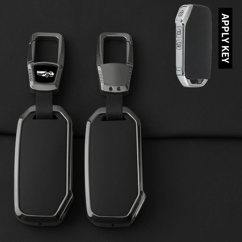 Alloy Leather Car Key Case Cover For Kia  Sportage  Niro Hybrid  Sorento Mq4  Ev6 Gt-Line K8 V6 Protect Accessor