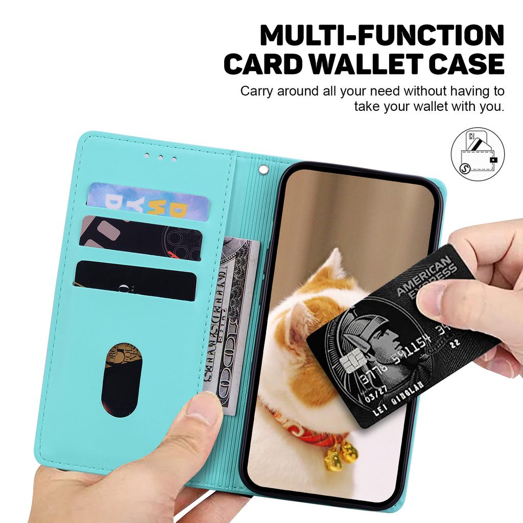For Motorola Moto G86 5G Case RFID Blocking Kitten Pattern TPU+PU Leather Phone Cover with Wrist Strap