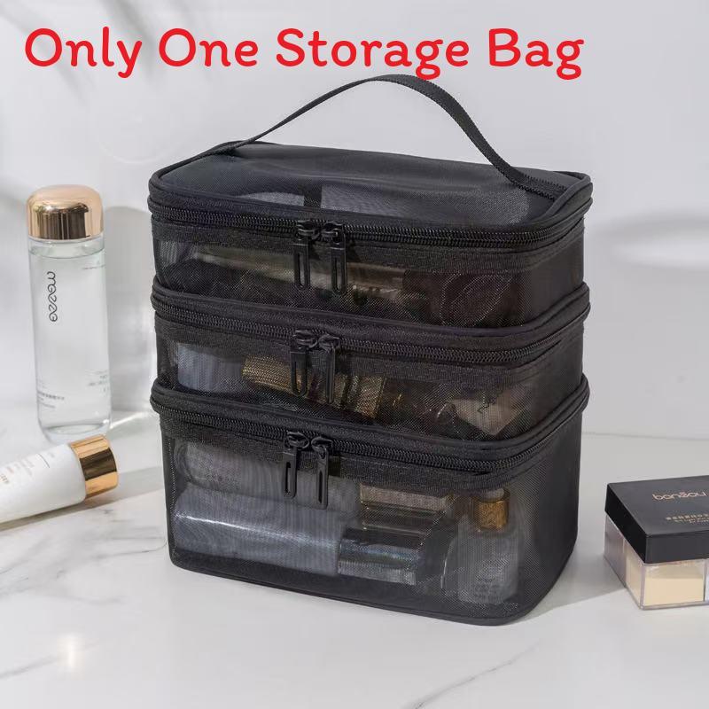 Travel Makeup Storage Bag With Mesh Nylon Large Capacity Perfect For Bathroom And Bedroom