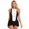 Ringmaster Performance Costume Womens Sleeveless Leotard Dress Halloween Cosplay Party Bodysuit