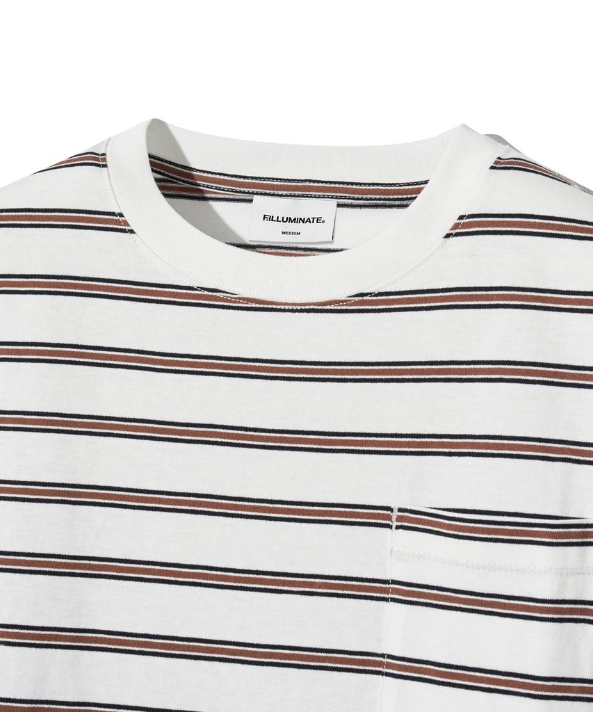 FILLUMINATE Multi-Stripe Pocket T-Shirt - Ivory