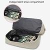 2pcs Set Large Capacity Travel Duffel Bag with Shoe Compartment and Cosmetic Pouch, Casual Nylon Gym Bag, Weekend Overnight Handbag