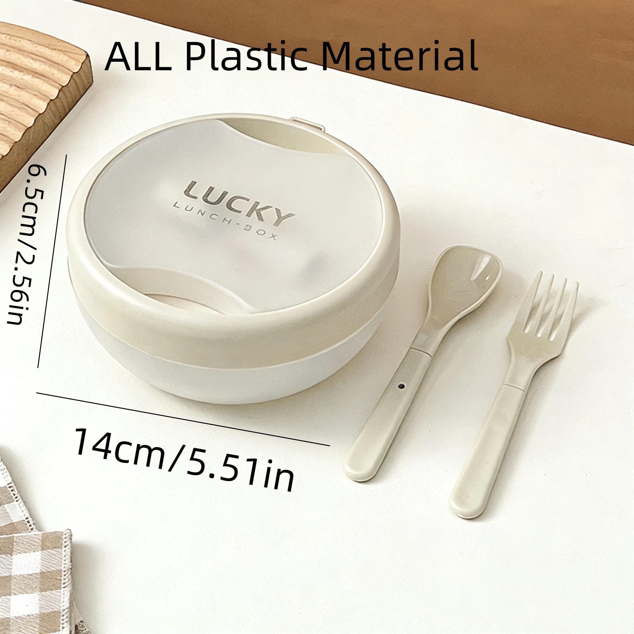 

Leak-proof Bento Lunch Box With Foldable Cutlery Outdoor Portable Plastic/304 Stainless Steel Lunch Container For Kids Students