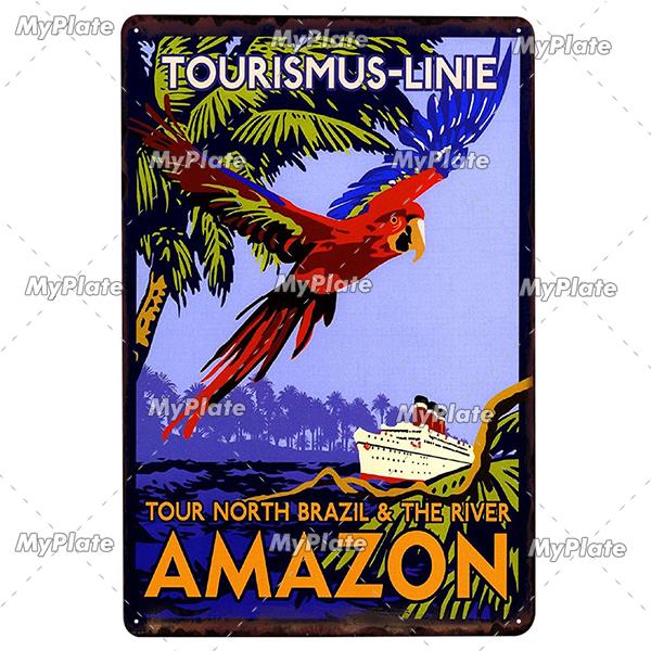 [MyPlate] SUMMER Vintage Metal Sign Tin Sign Wall Decor For Bar Beach Plaque Pub Club Poster Wall Decor Hawaii/California/Miami