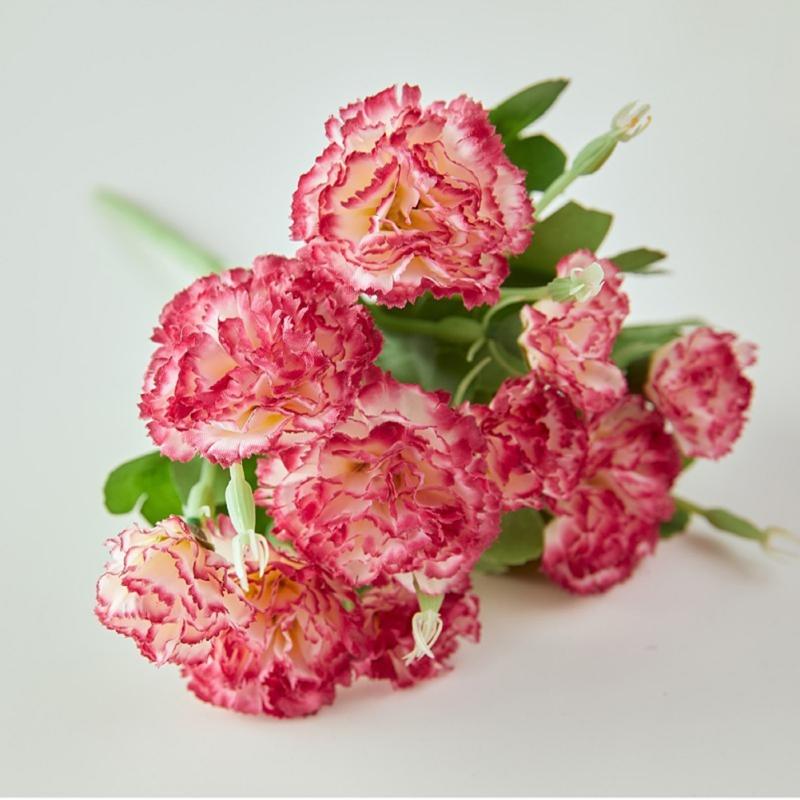 Centrotavola di Fiori Artificiali a 10 Teste Fiori Primaverili Finti in Seta per la Festa della Mamma Matrimonio Bouquet di Garofani Decorazione da Tavolo
