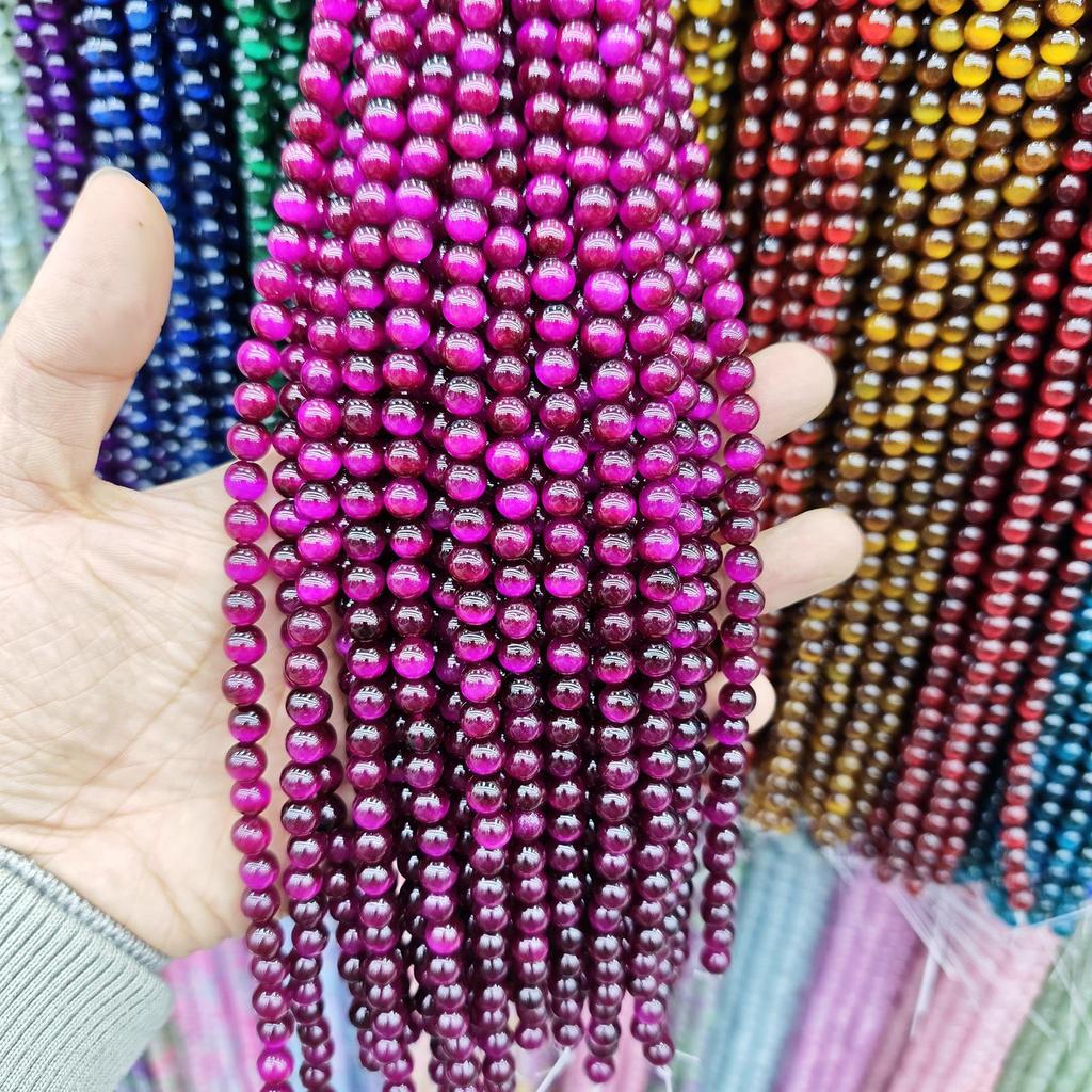 8mm Cat's Eye Stone Beads: Single, Double, Triple-Color, DIY Jewelry Round Beads