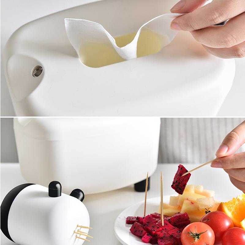 Telescopic Tissue Box with Toothpick Holder Cartoon Animal Napkin Box Plastic Rectangular Paper Hold