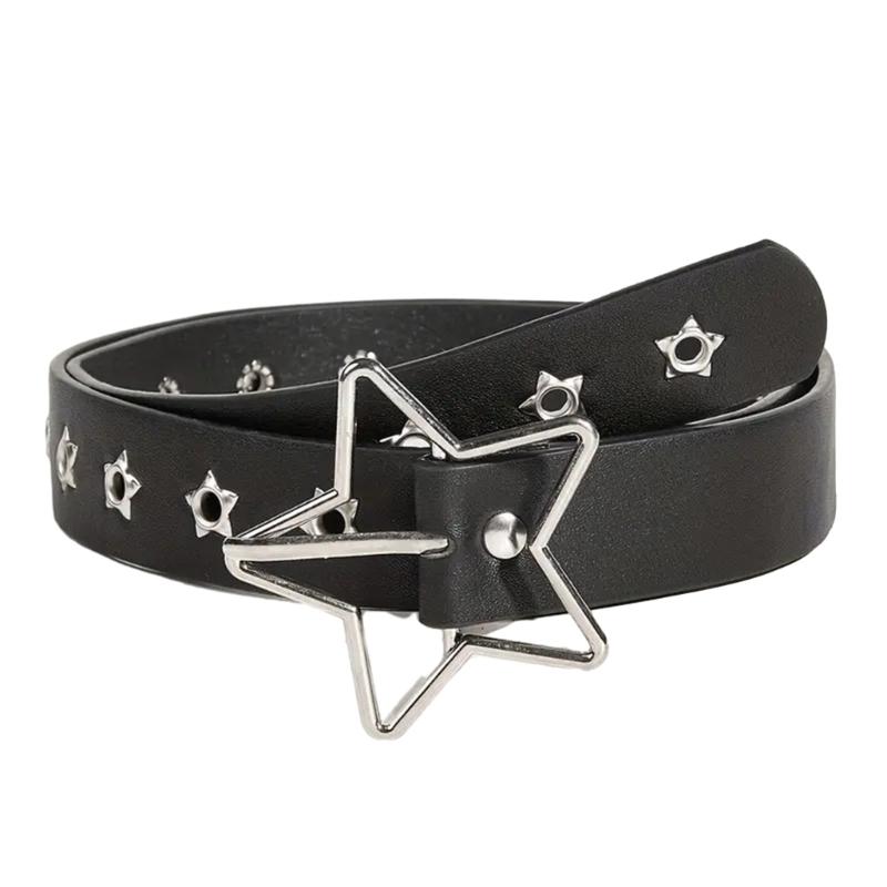 Delicate Hollow out Star Buckle Waist Belt Adult Jeans Belt Adjustable Length 1