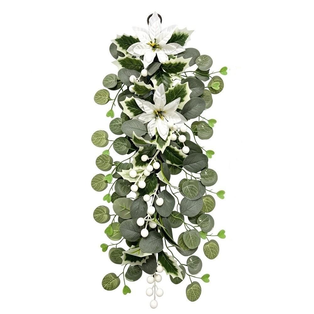 Faux Flower Artificial Eucalyptus Leaves Wall-Mounted Hanging Ornament Christmas Festive