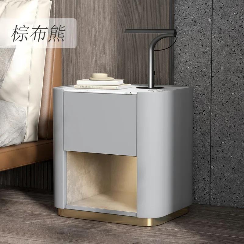 Nordic Solid Wood Bedside Tables Modern Minimalist Bedroom Nightstands Light Luxury Bedside Cabinets Creative Storage Cabinets