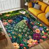 1pc Peacock Garden Themed Rug for Home Decor, Non-slip Office Carpet, Chair Mat, Outdoor Mat, Christmas and Halloween Gifts-0731010
