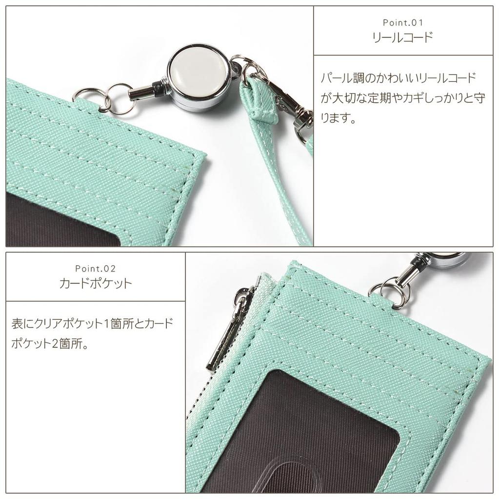 Blanc Pomme Reel Pass Case for Men and Small Mini Wallet with Reel Coin Small Coin Women, Wallet, Strap, Purse, Case, bp-7001 (Black)