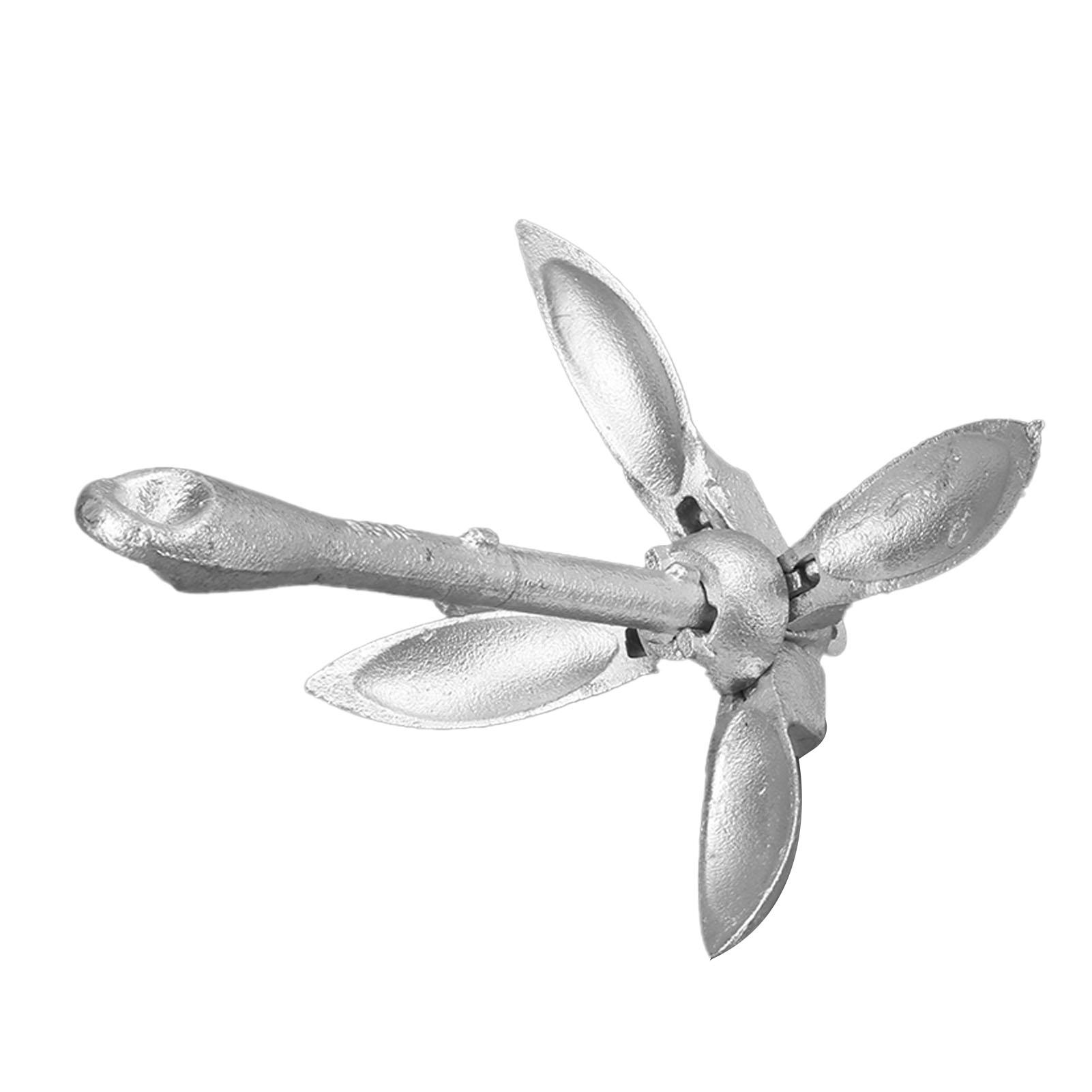 3.3lbs Foldable Grapnel Anchor Stainless Steel Galvanized for Marine Boat Yacht Rafts Canoes Kayaks