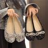 Large Size Sequined Beanie Shoes Women's Fashion Low Heel Mary Jane Shoes Women's