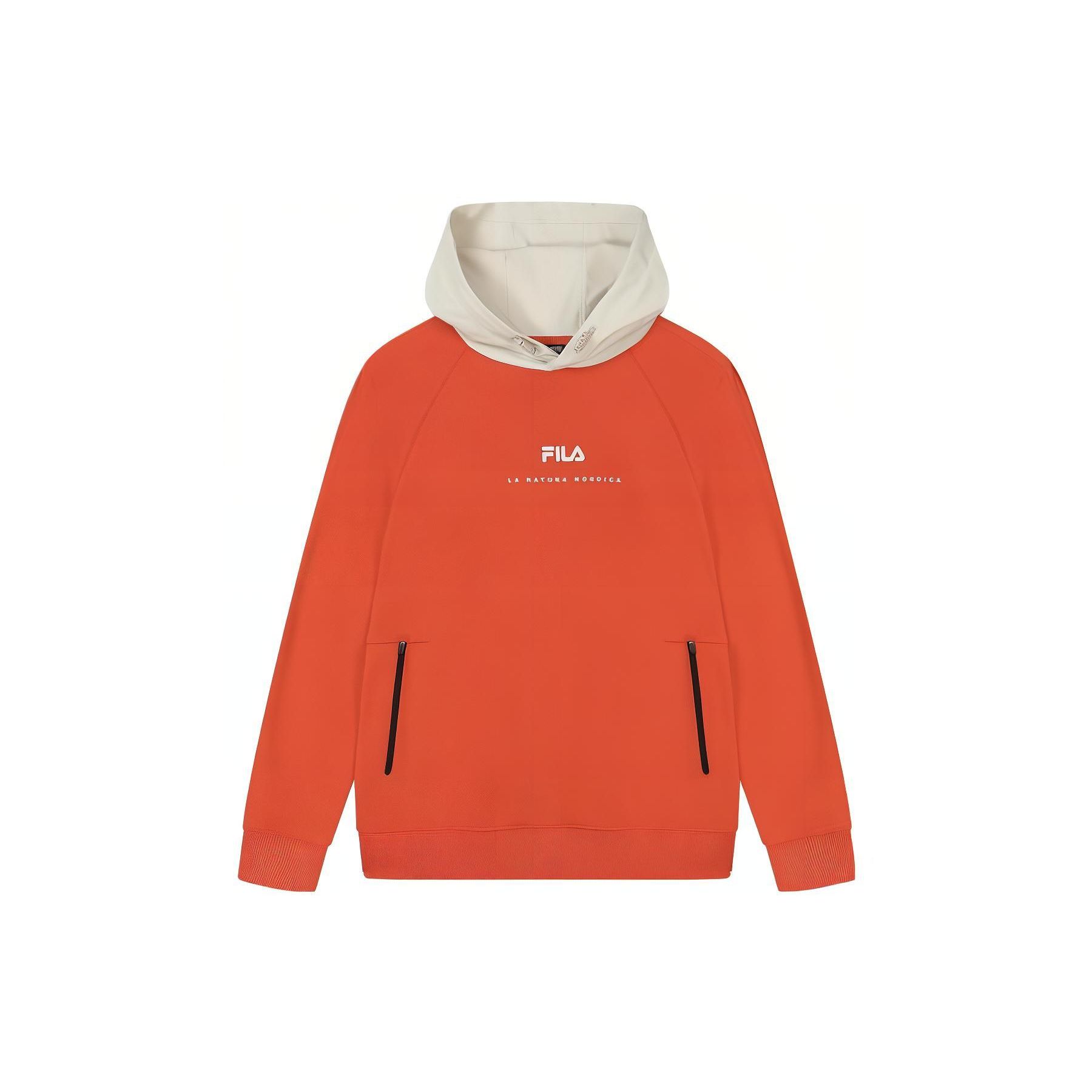 

FILA Color Block Logo Printed Hooded Casual Sweatshirt Men sweatshirt Autumn-Orange F11M349210F-OR M